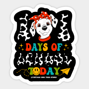 100 Days Of School Dog Boys Dalmatian Girls 100 Days Smarter Sticker